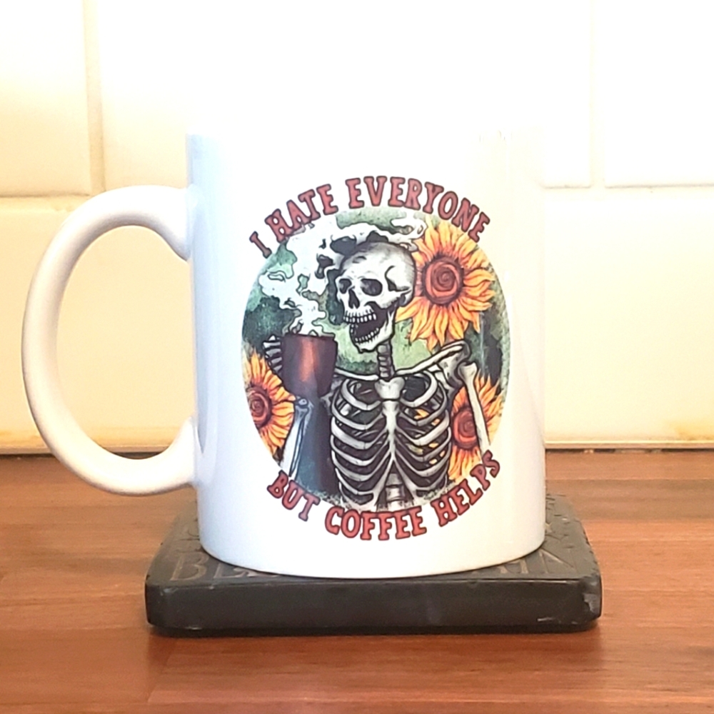 Skeleton coffee love mug